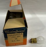 Lot "10" Unused Vtg Westinghouse 75AS8/DCI.F. .75A 28V Light Bulb Lamps (A10) New. Price: $32.95.