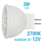 Satco S9280 Led Reflector 3W 12V MR11 2-PIN GU4 25' Degrees 2700K Warm White New. Price: $7.95.