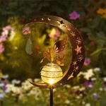 Solar Garden Led Lights Outdoor Metal Decorative Stake Crackle Glass Globe New. Price: $19.98.