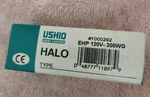 Ushio 1000292 Halogen Bulb Double Ended Quartz Ehp, JPD120V-300WG Nib New. Price: $14.99.