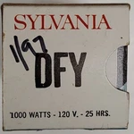 New Sylvania 77085 Dfy 120V 1000 Watt Projector Lamp. Price: $13.75.