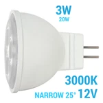 Satco S9281 3MR11/LED/25'/3000K/12V 3W 2-PIN GU4 Warm White New. Price: $8.95.