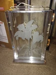 Vtg. Art Deco Hollywood Regency Frederick Raymond Etched Floral Table Lamp Used. Price: $100.00.