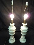 Vintage Pair Italian White Marble Barker Brothers Table Lamps Unspecified. Price: $395.00.