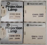 Lot Of (4) New Ge 40017 Emm/eks 24V 250W Quartzline Projection Lamps. Price: $18.95.