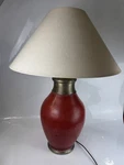 Barker And Stonehouse Large Orange Ceramic Table Lamp With Metal Detail & Shade Used. Price: $204.40.