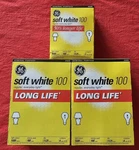 Vintage 100W Soft White Light Bulbs Lot A19 Incandescent Long Life Nos Pcs New. Price: $69.99.