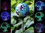 Solar Flower Glass Ball Garden Art Stake Color Changing Led Light Outdoor Decor New. Price: $12.99.